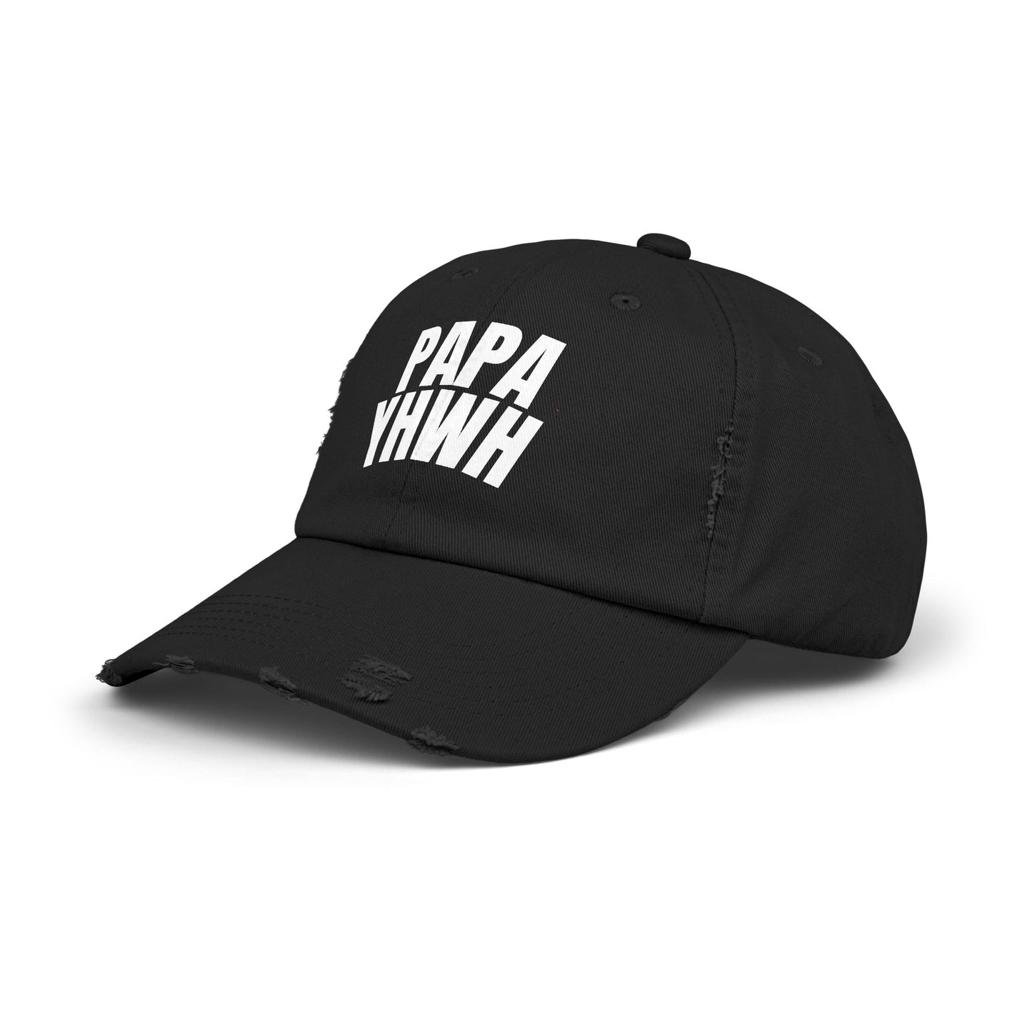 Papa YHWH Black Distressed Hat