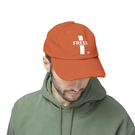 Burnt Orange Freed Distressed Hat