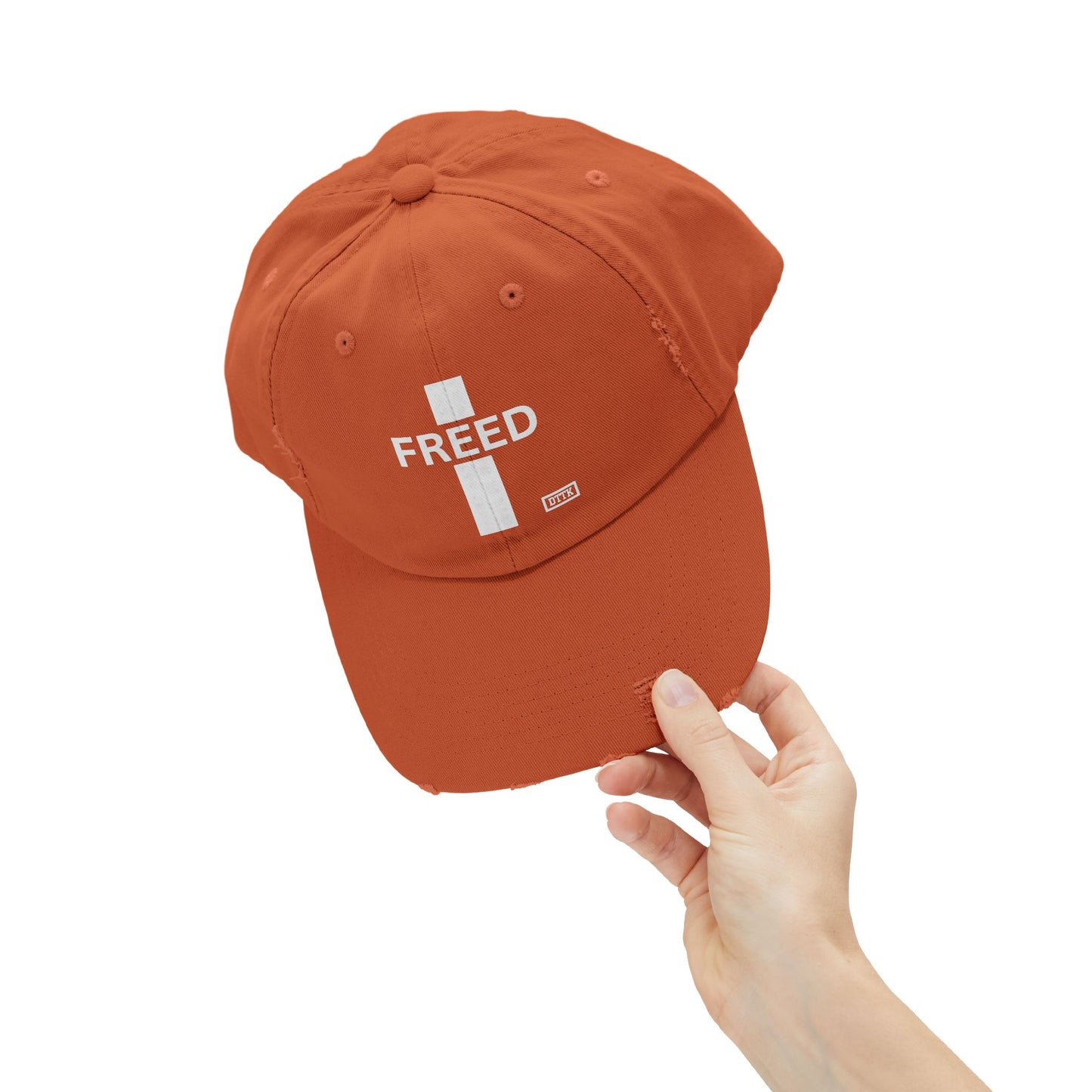 Burnt Orange Freed Distressed Hat