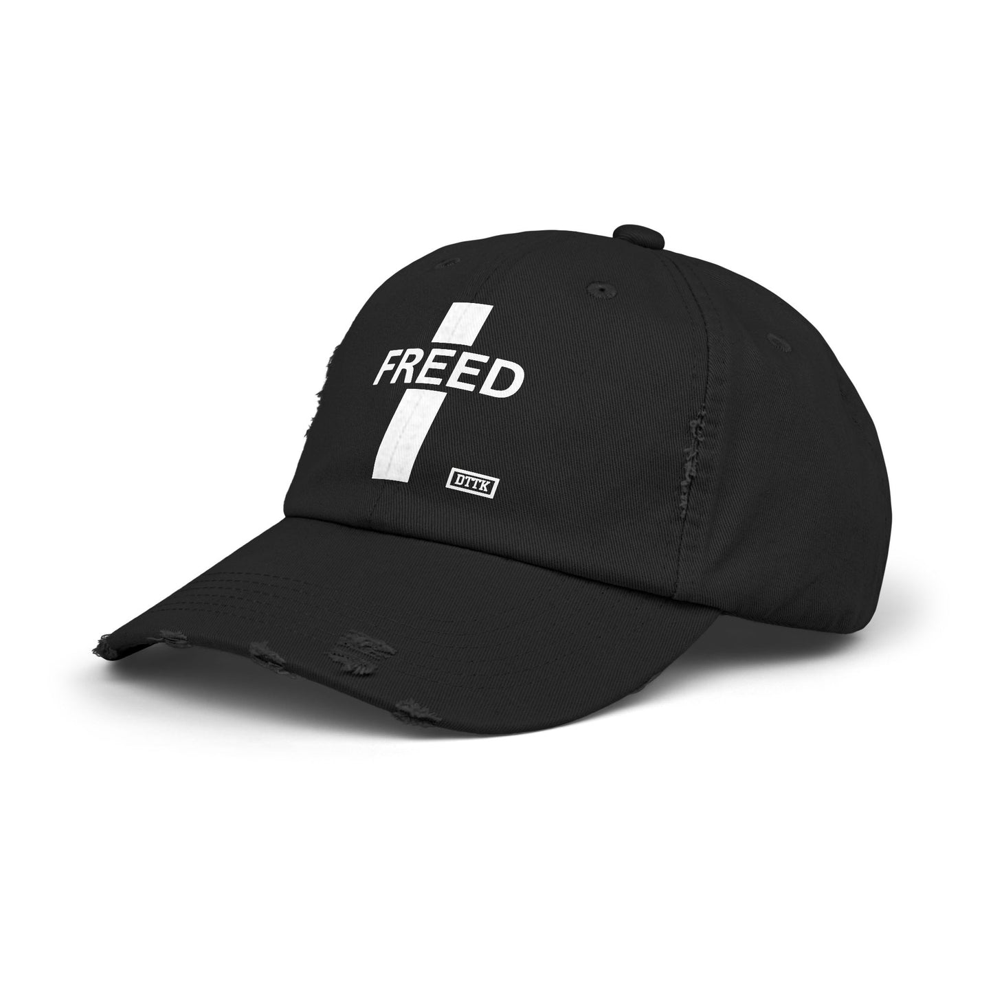 Black Freed Distressed Hat