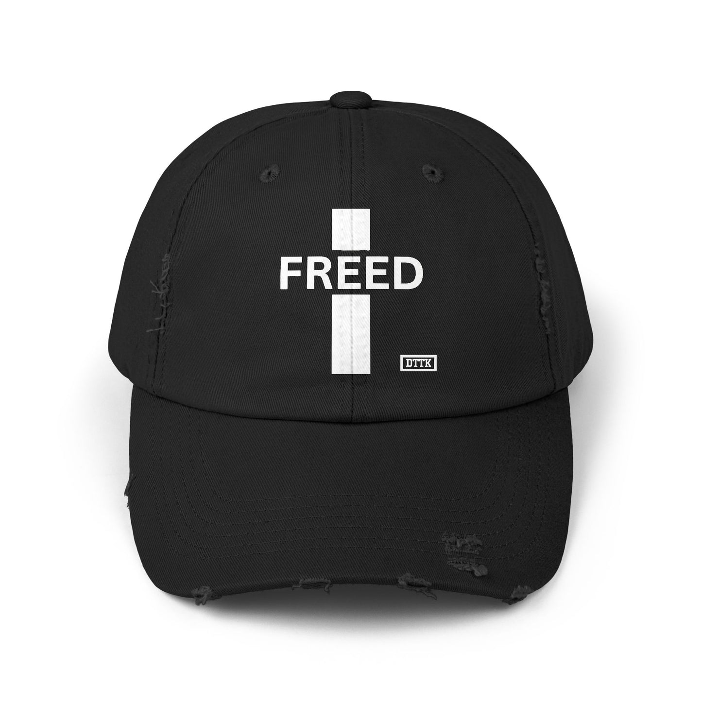 Black Freed Distressed Hat